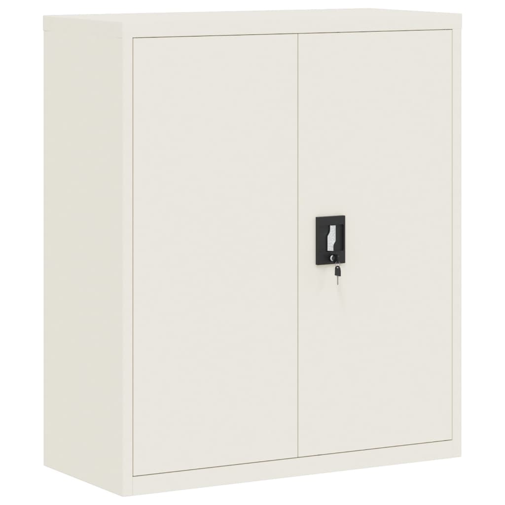 Dokumentskåp vit 90x40x105 cm stål