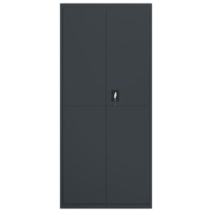 Dokumentskåp antracit 90x40x200 cm stål