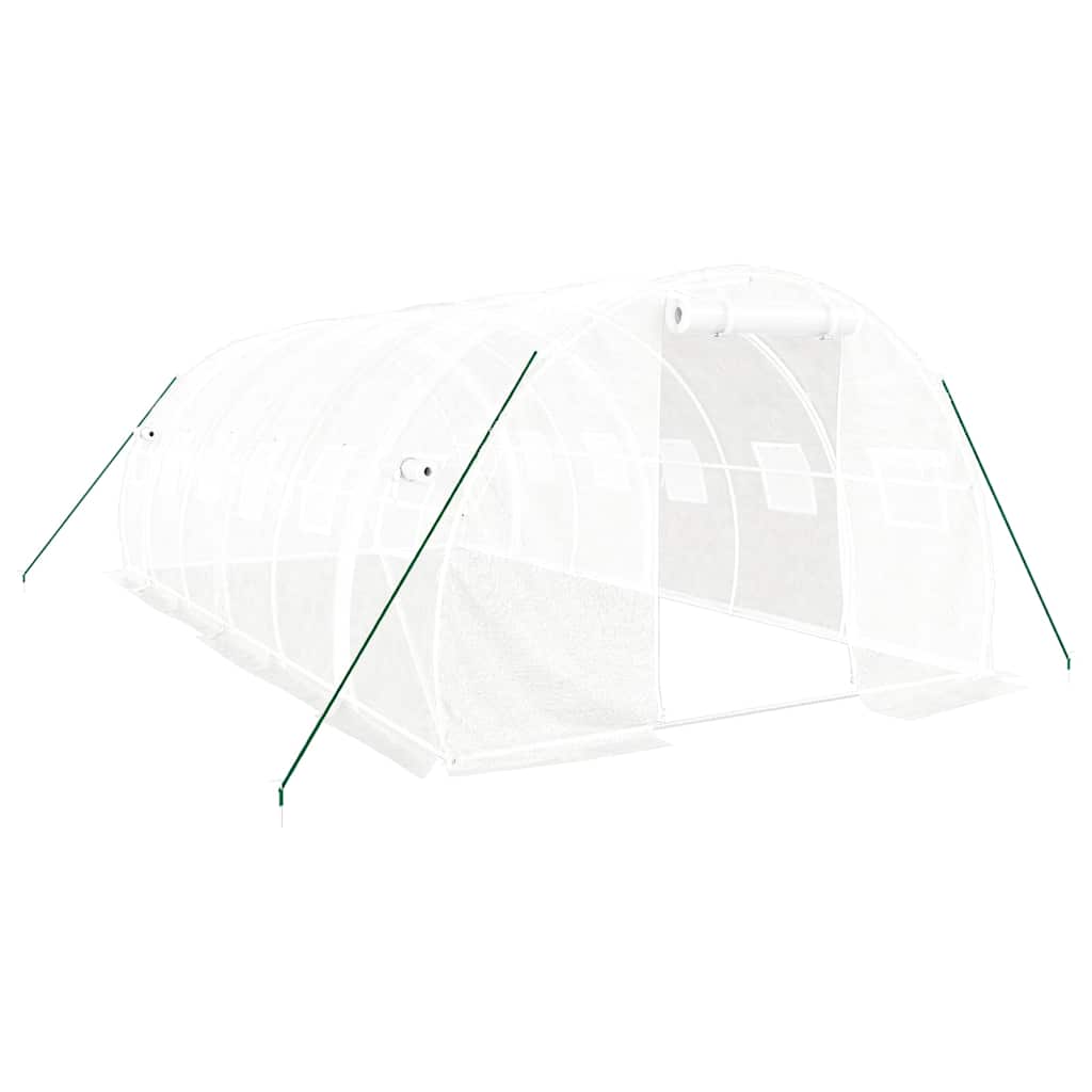 Växthus med stålram vit 18 m² 6x3x2 m