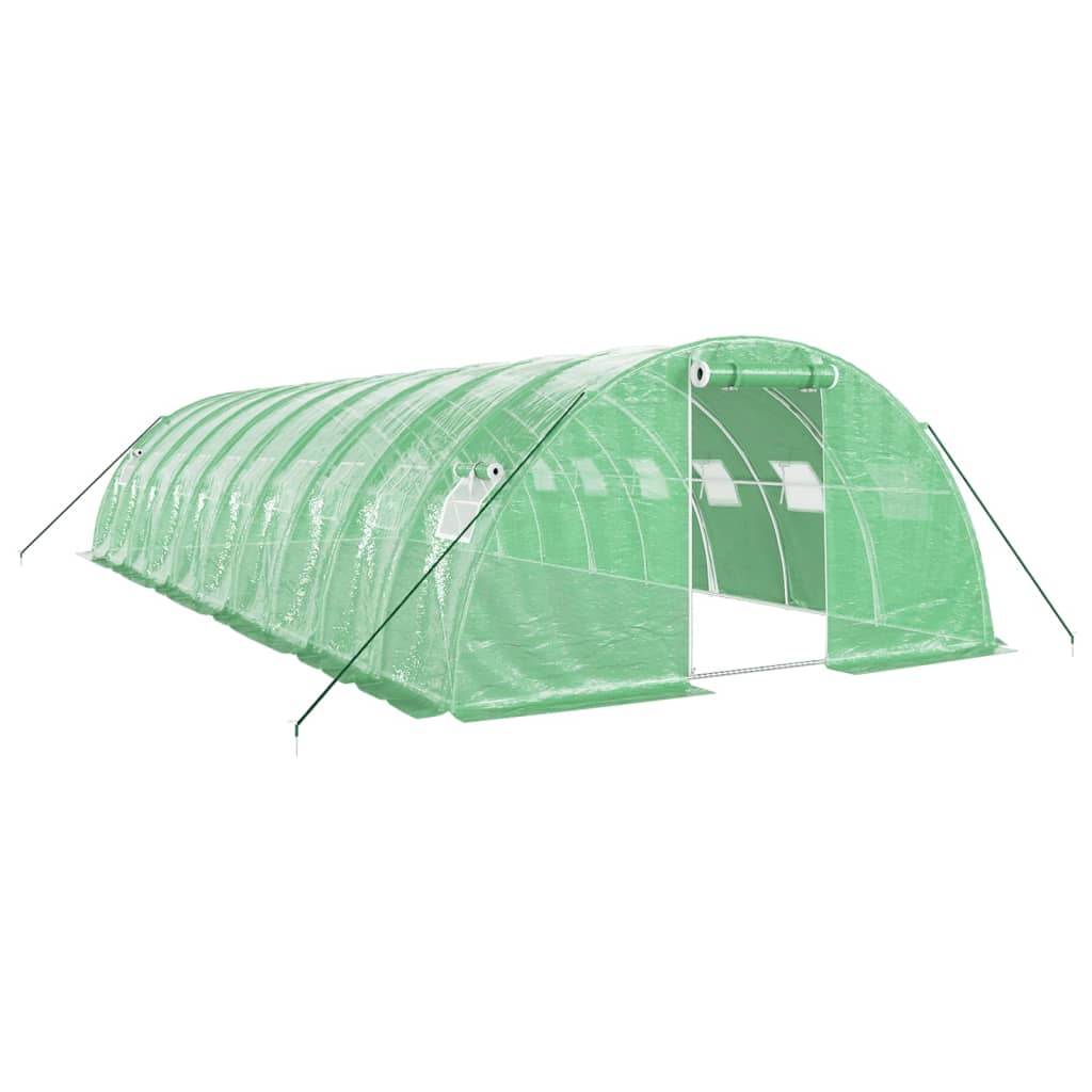 Växthus med stålram grön 40 m² 10x4x2 m