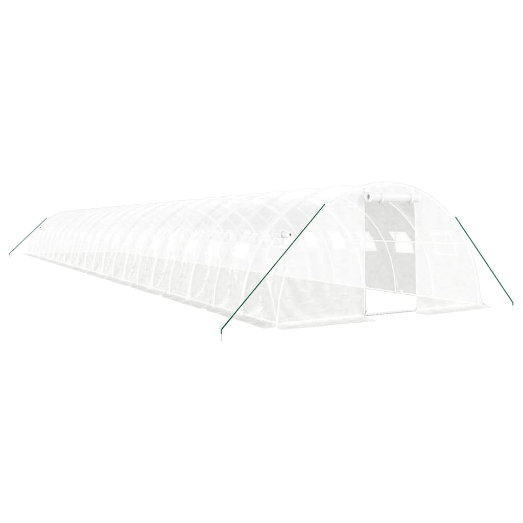 Växthus med stålram vit 88 m² 22x4x2 m