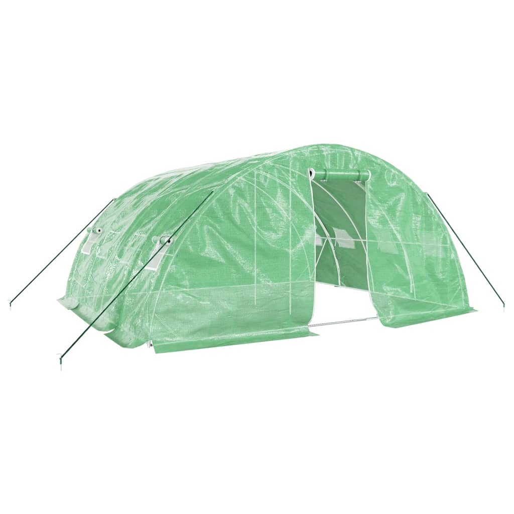 Växthus med stålram grön 20 m² 5x4x2,3 m