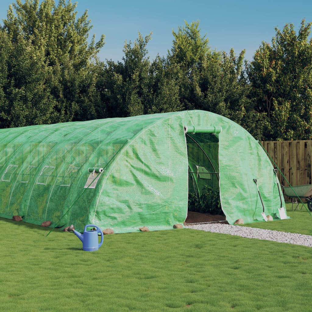 Växthus med stålram grön 30 m² 6x5x2,3 m