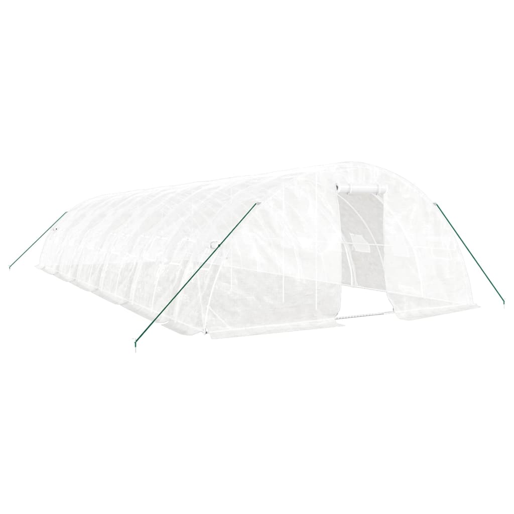Växthus med stålram vit 60 m² 12x5x2,3 m