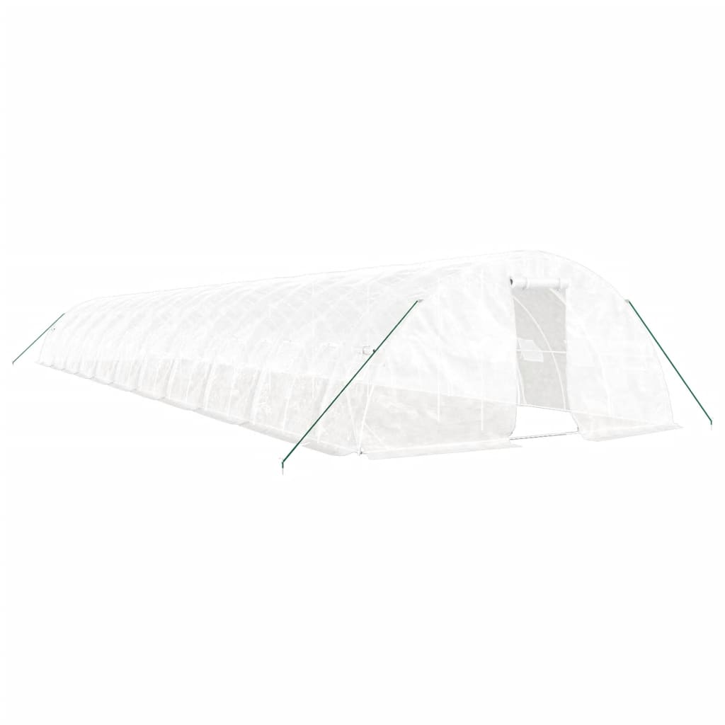 Växthus med stålram vit 110 m² 22x5x2,3 m