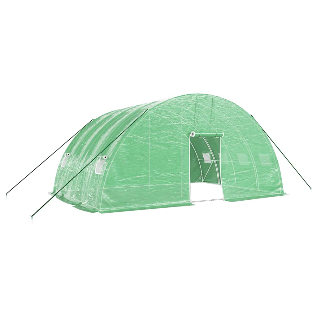 Växthus med stålram grönt 24 m² 6x4x2,85 m