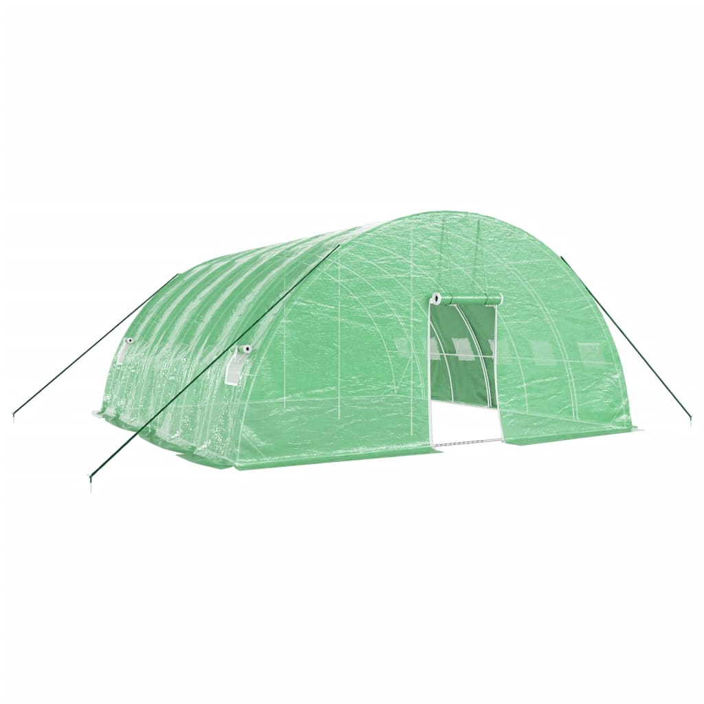 Växthus med stålram grön 36 m² 6x6x2,85 m