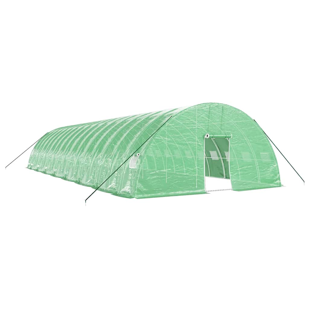 Växthus med stålram grön 96 m² 16x6x2,85 m