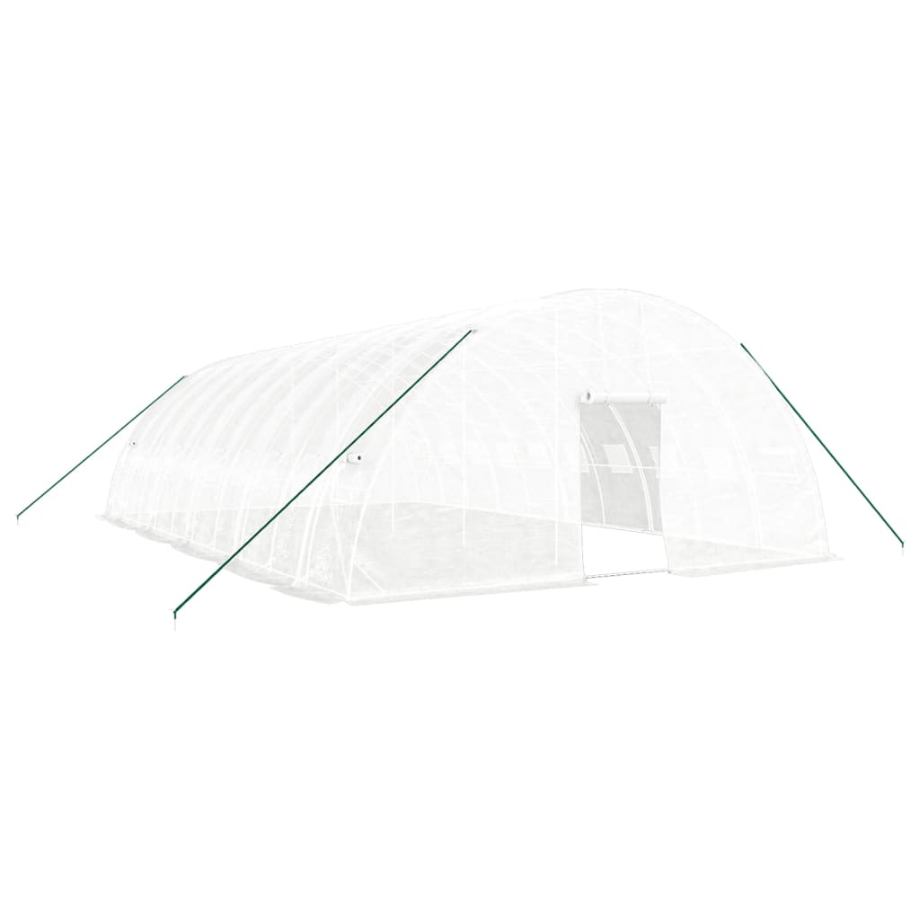 Växthus med stålram vit 60 m² 10x6x2,85 m