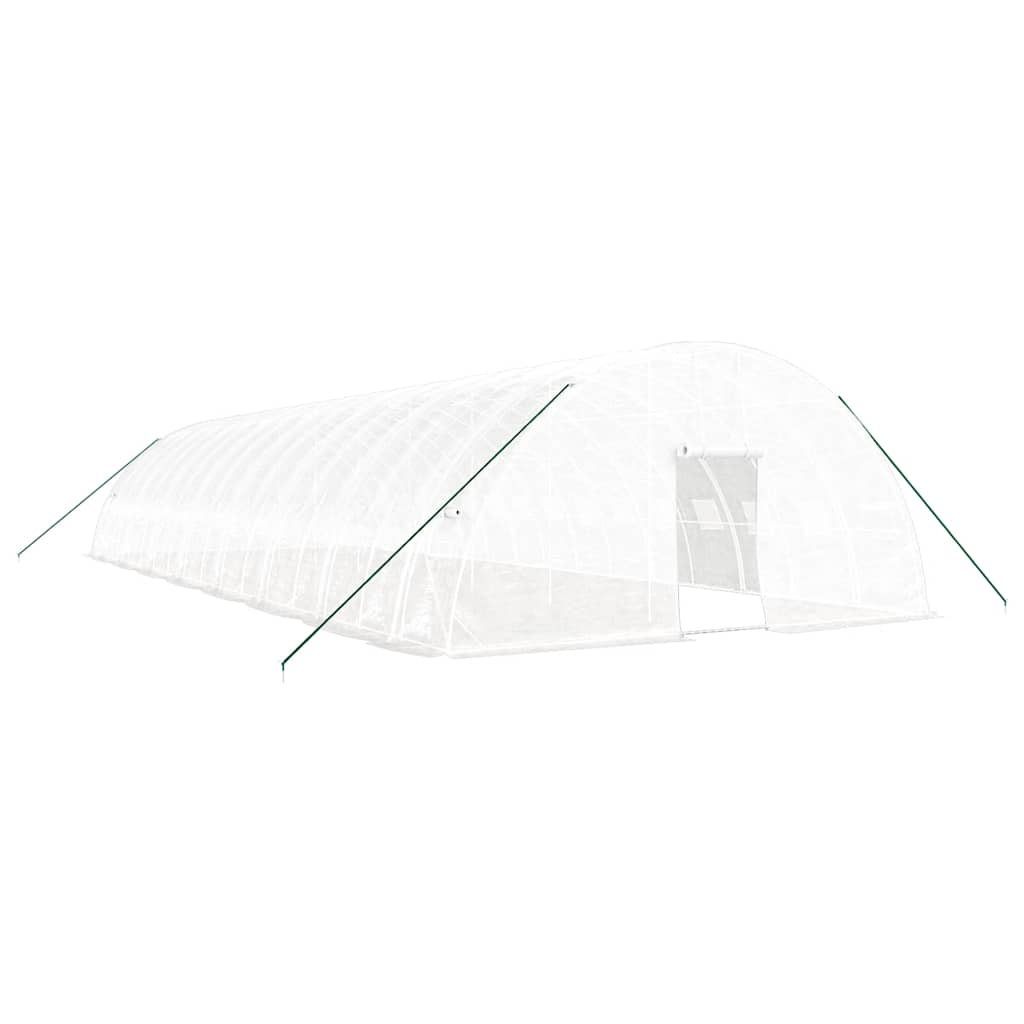 Växthus med stålram vit 96 m² 16x6x2,85 m
