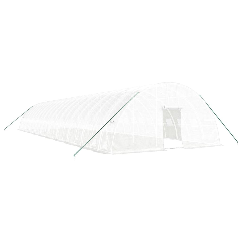 Växthus med stålram vit 120 m² 20x6x2,85 m
