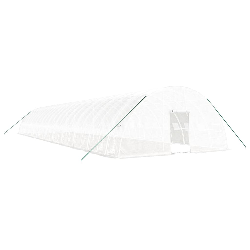 Växthus med stålram vit 132 m² 22x6x2,85 m