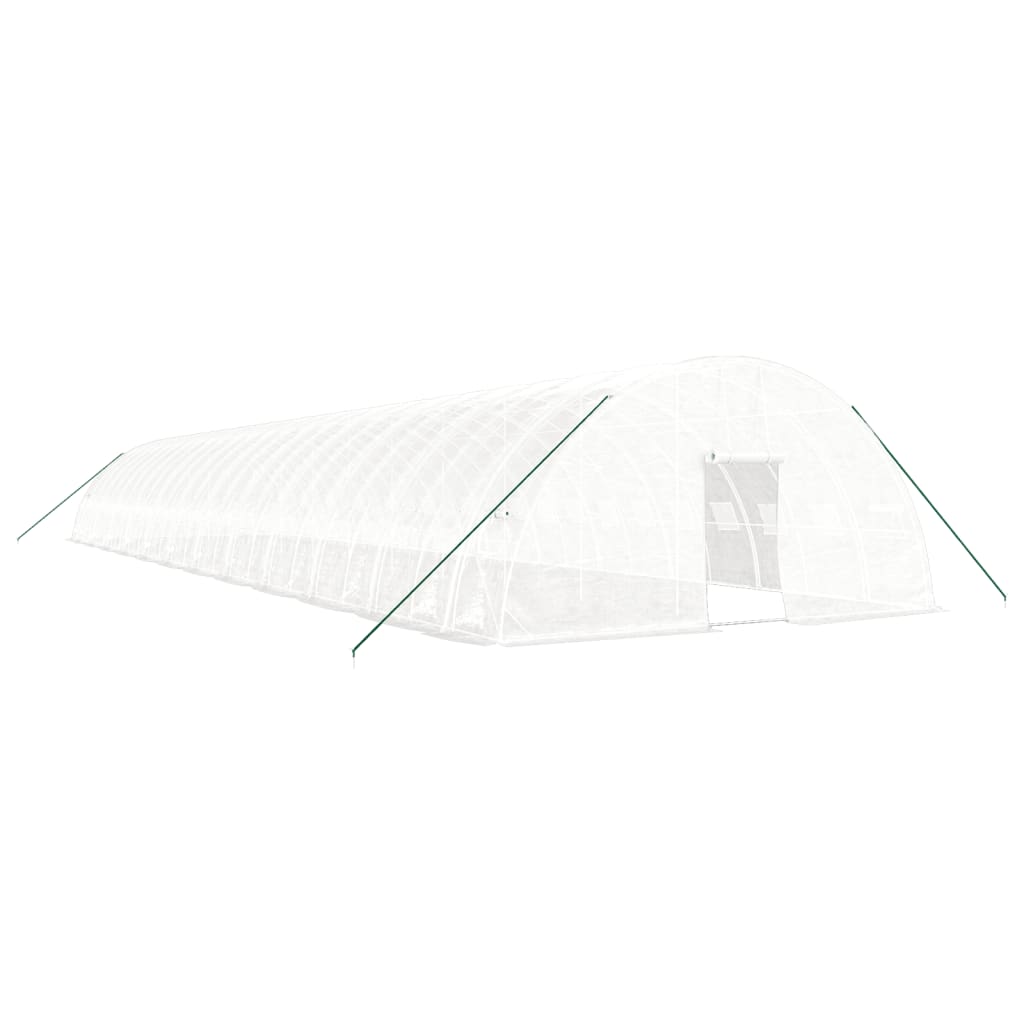 Växthus med stålram vit 144 m² 24x6x2,85 m