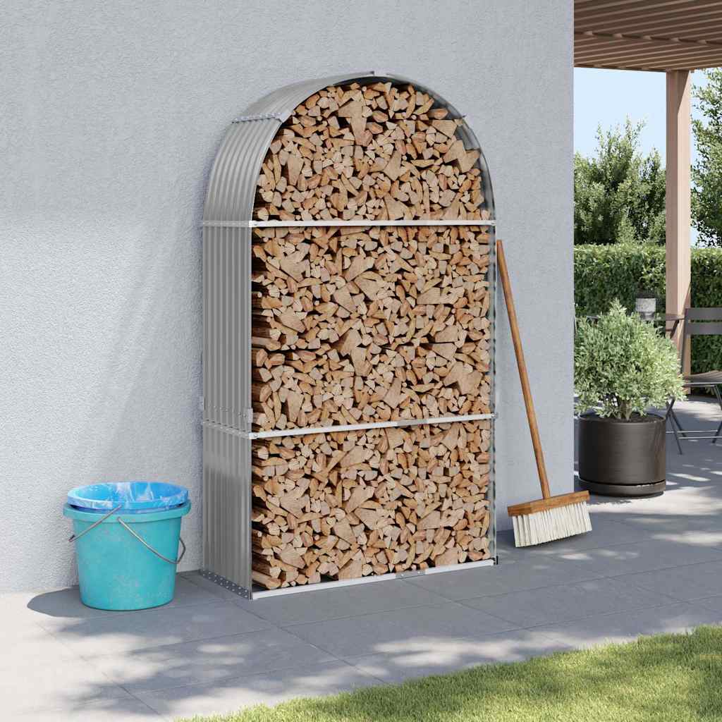 Vedställ ljusgrå 120x45x210 cm galvaniserat stål