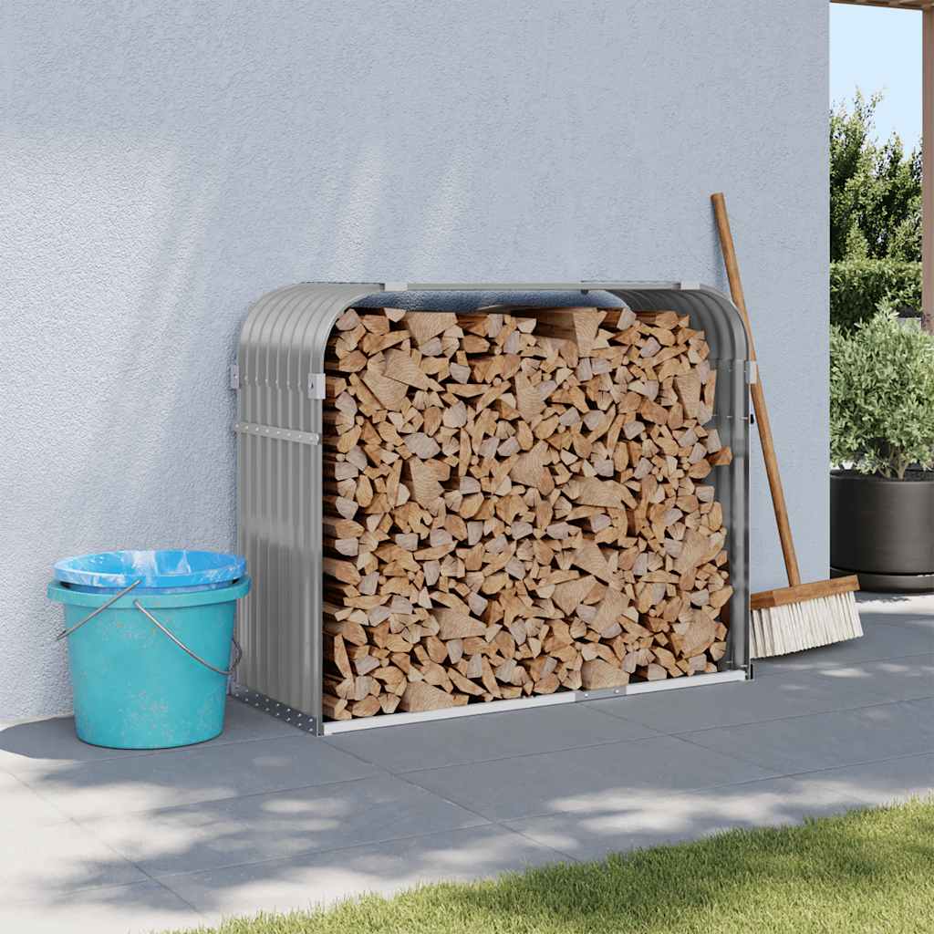 Vedställ ljusgrå 120x45x100 cm galvaniserat stål