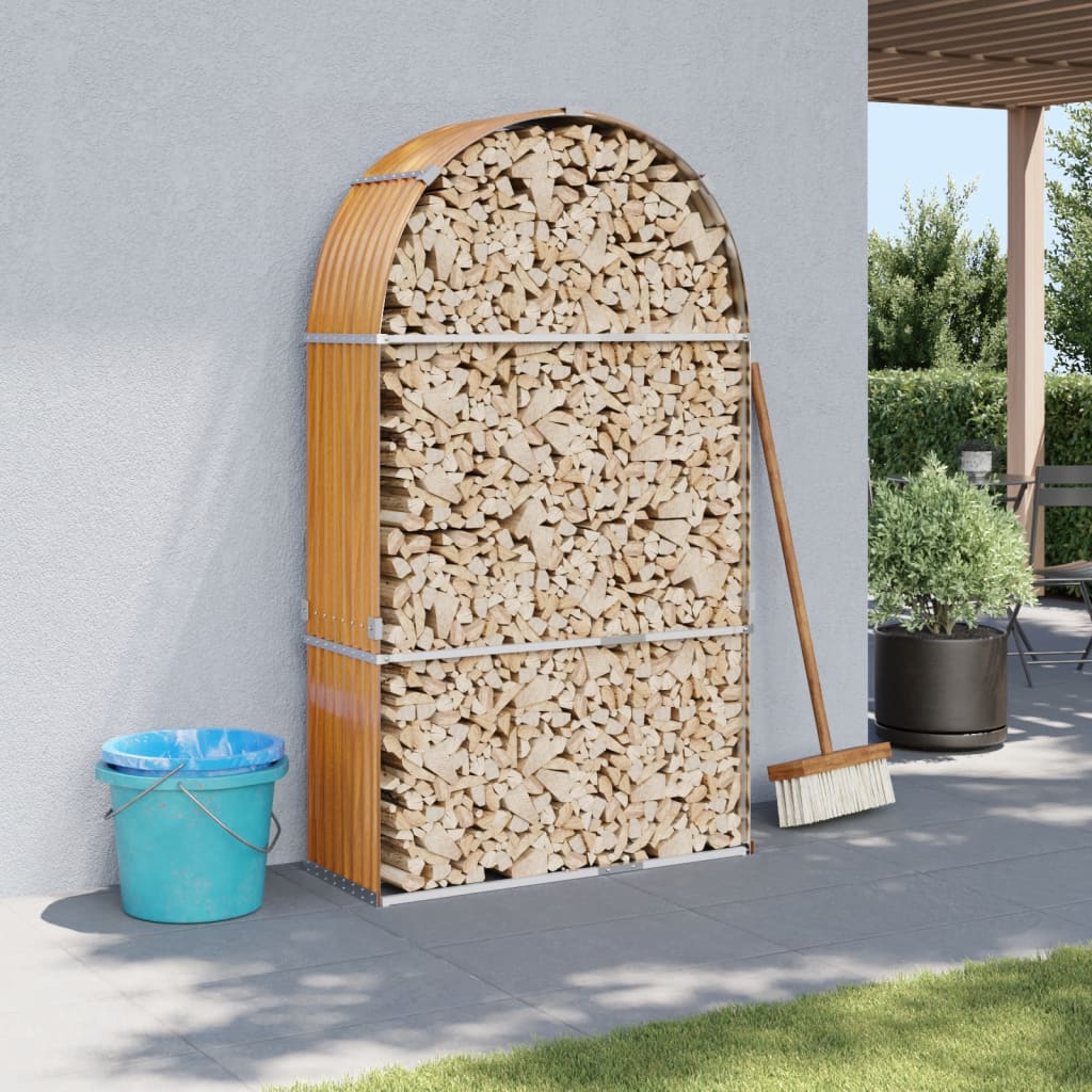Vedställ träutseende 120x45x210 cm galvaniserat stål