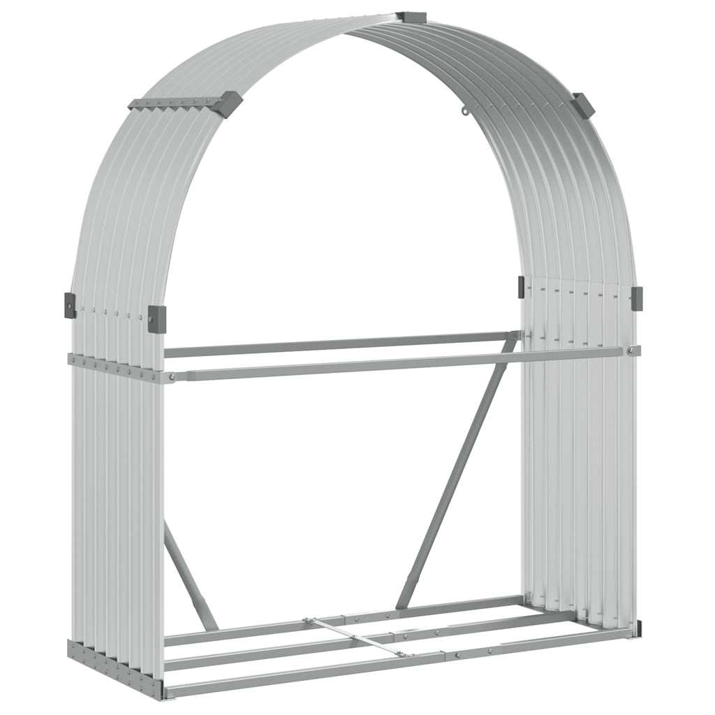 Vedställ silver 120x45x140 cm galvaniserat stål