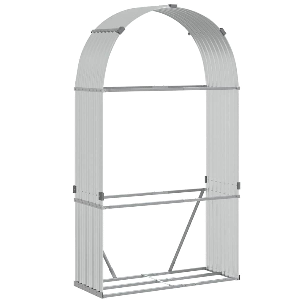 Vedställ silver 120x45x210 cm galvaniserat stål