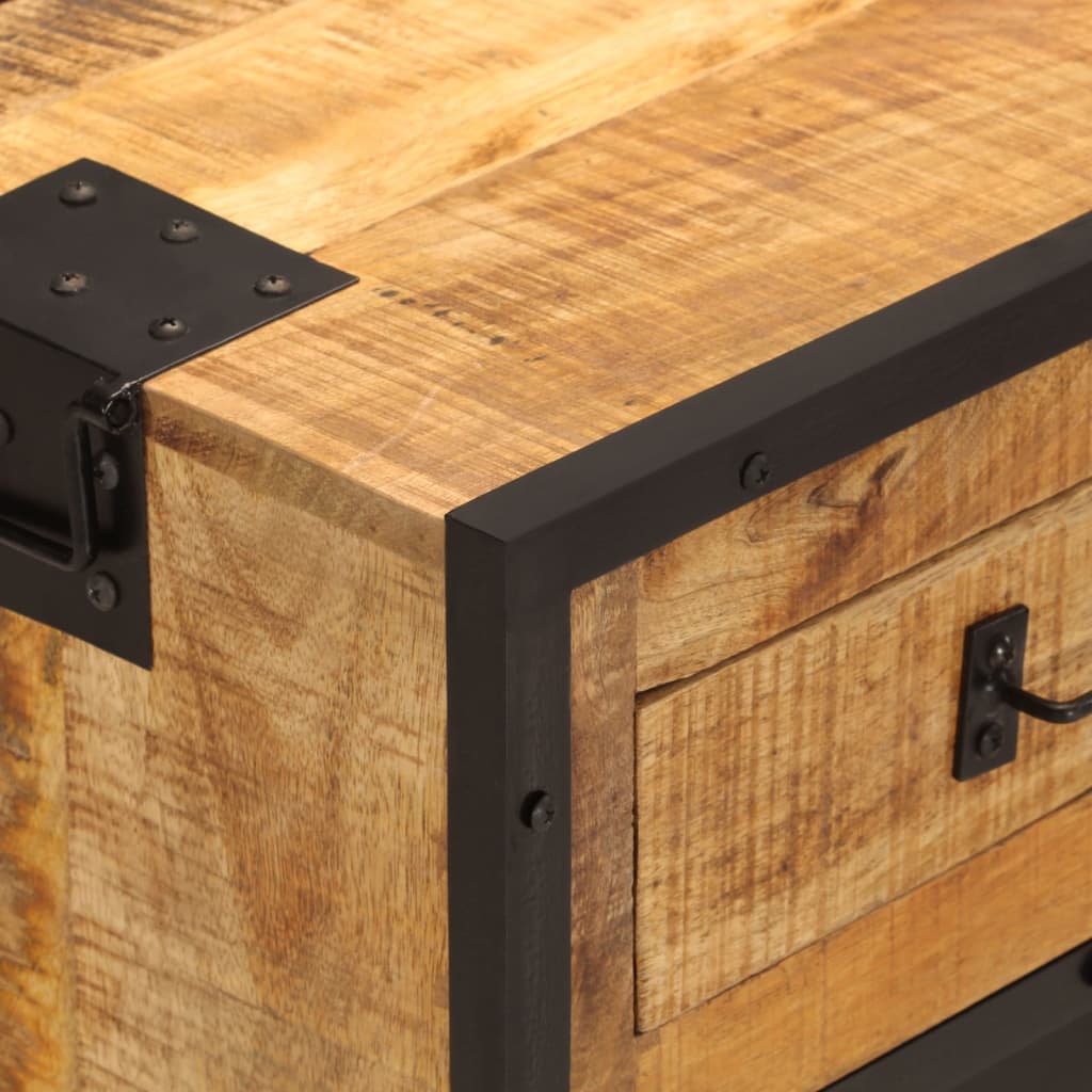 Skänk 80x31x66 cm massivt grovt mangoträ och metall