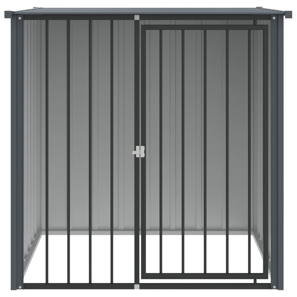 Hundkoja med tak svart 110x103x109 cm galvaniserat stål