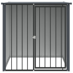 Hundkoja med tak svart 110x103x109 cm galvaniserat stål