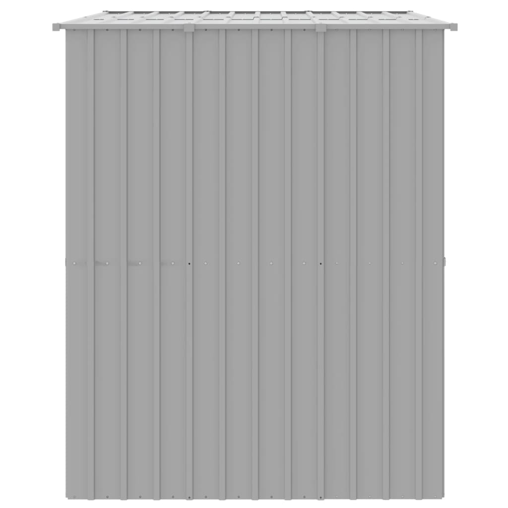 Hundkoja med tak ljusgrå 214x153x181 cm galvaniserat stål