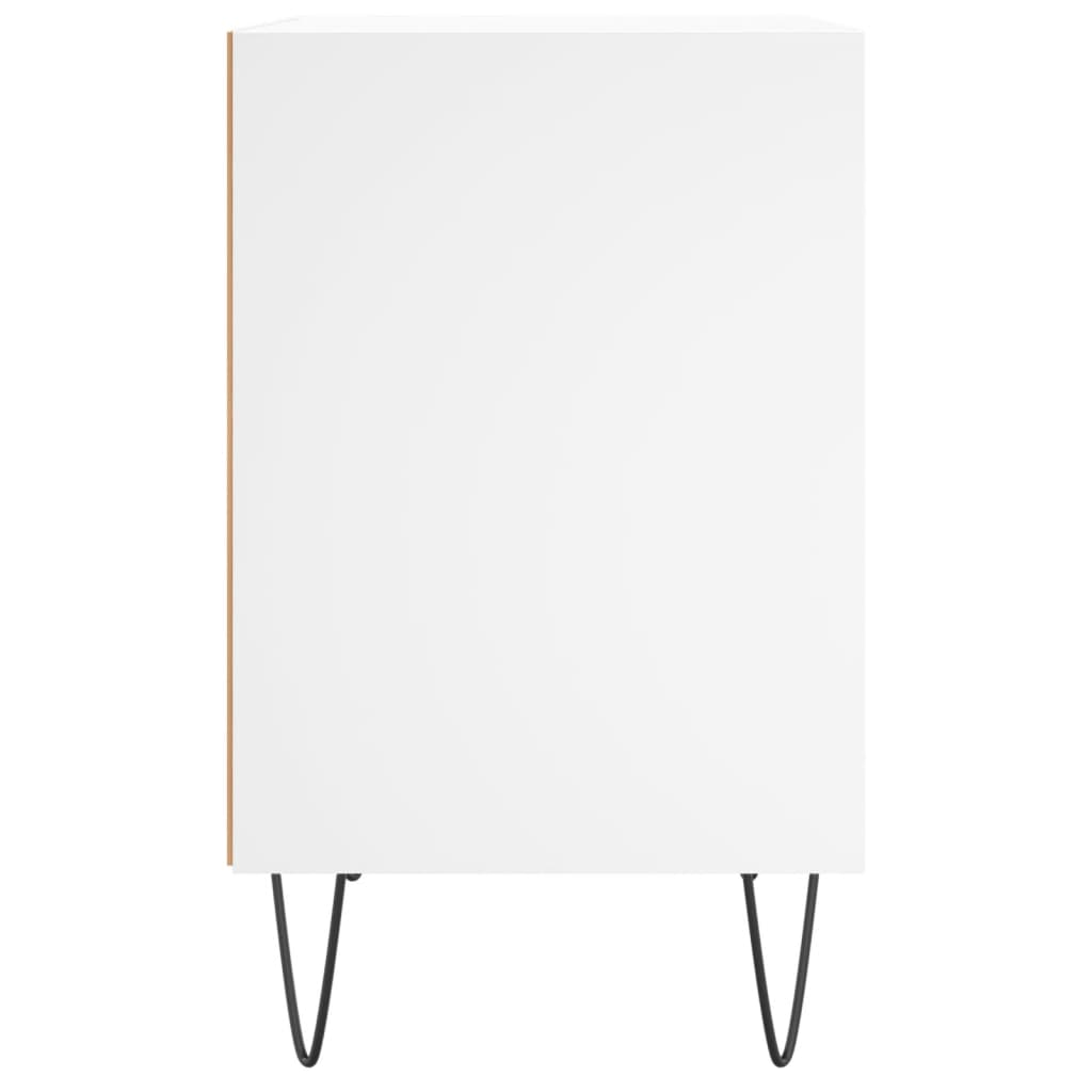 Sängbord 2 st vit 40x30x50 cm konstruerat trä