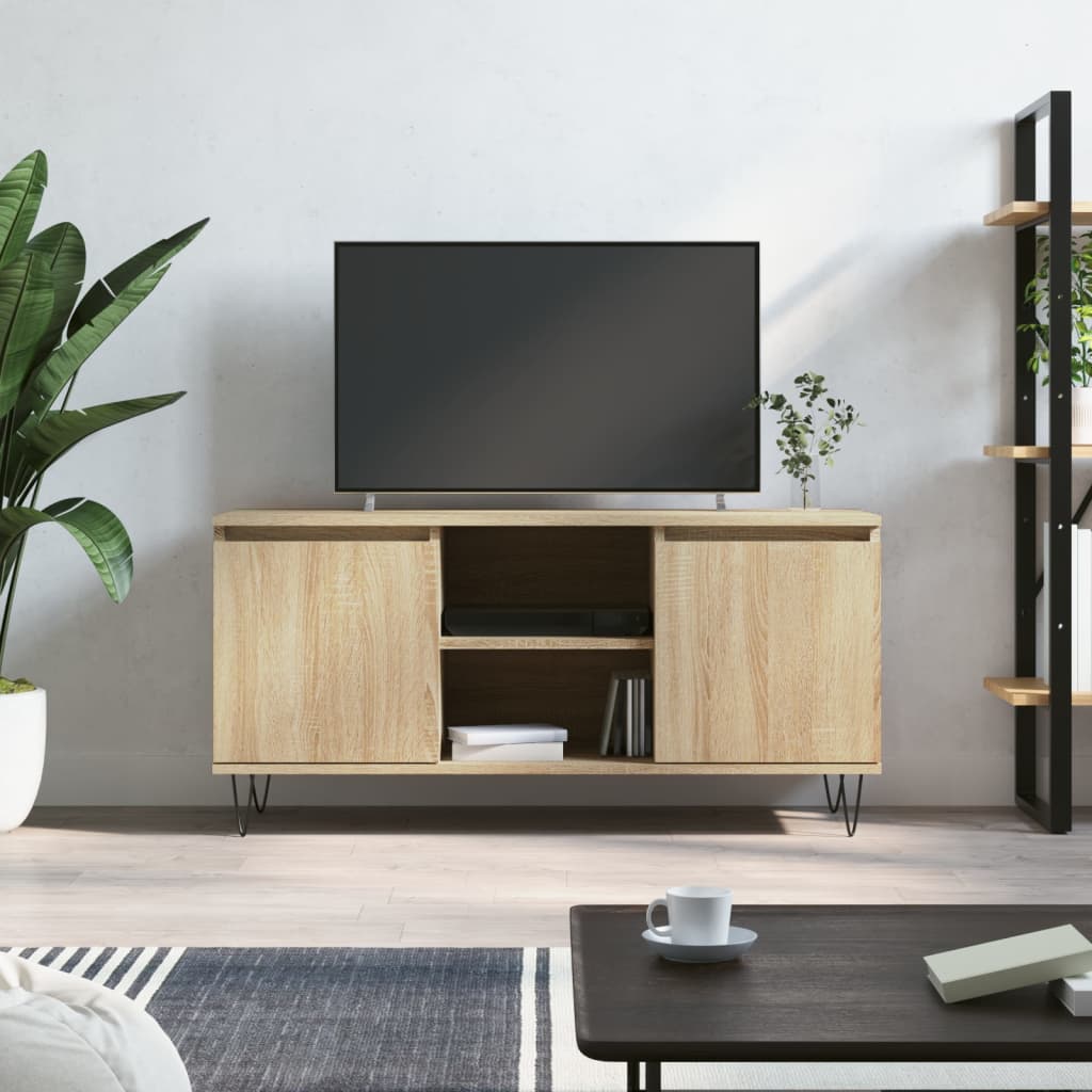 Tv-bänk sonoma-ek 104x35x50 cm konstruerat trä