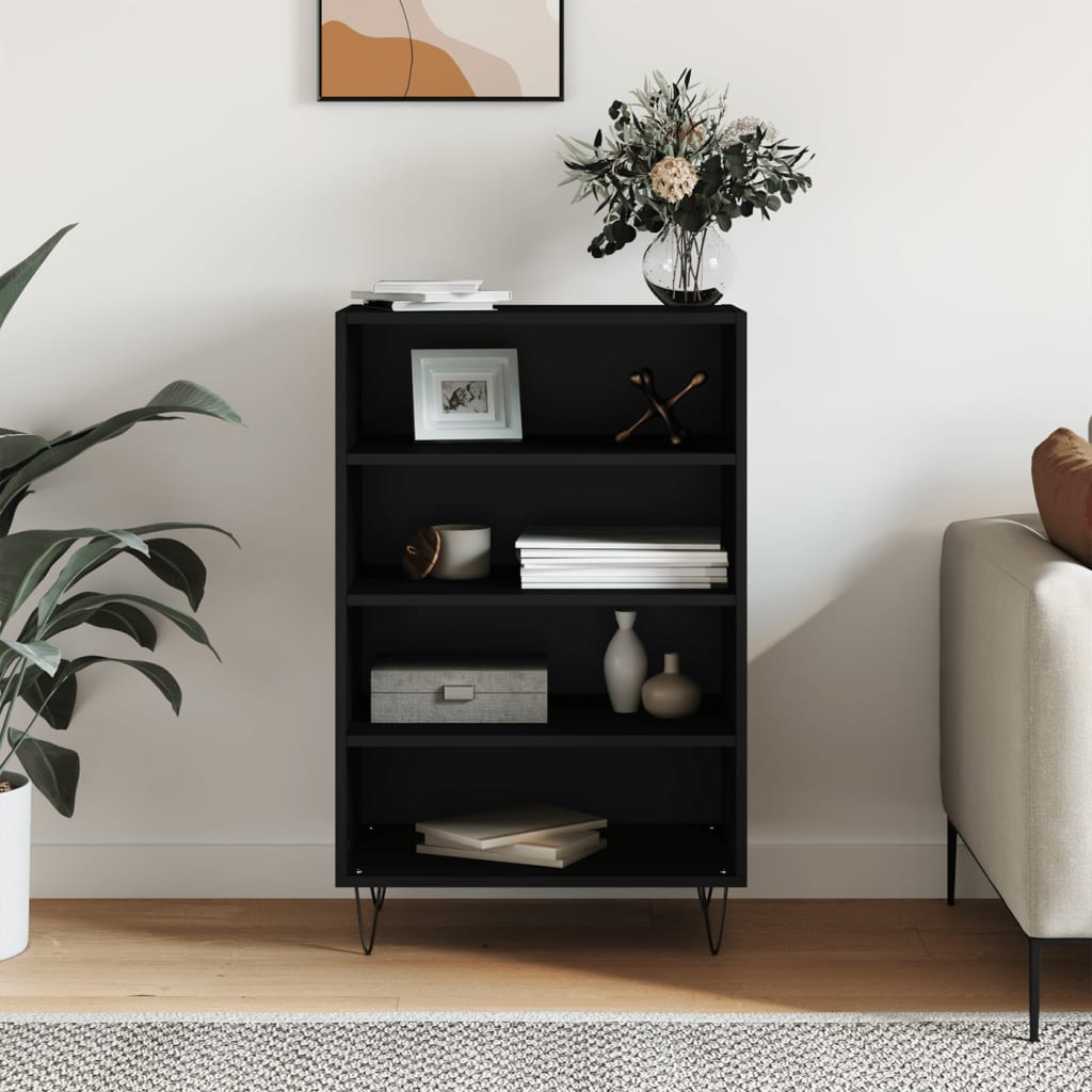 Högskåp svart 57x35x90 cm konstruerat trä