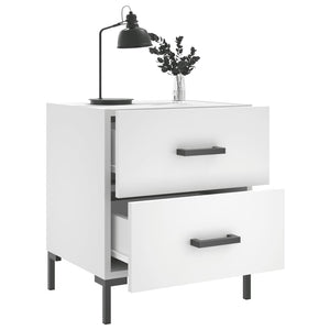 Sängbord vit 40x35x47,5 cm konstruerat trä