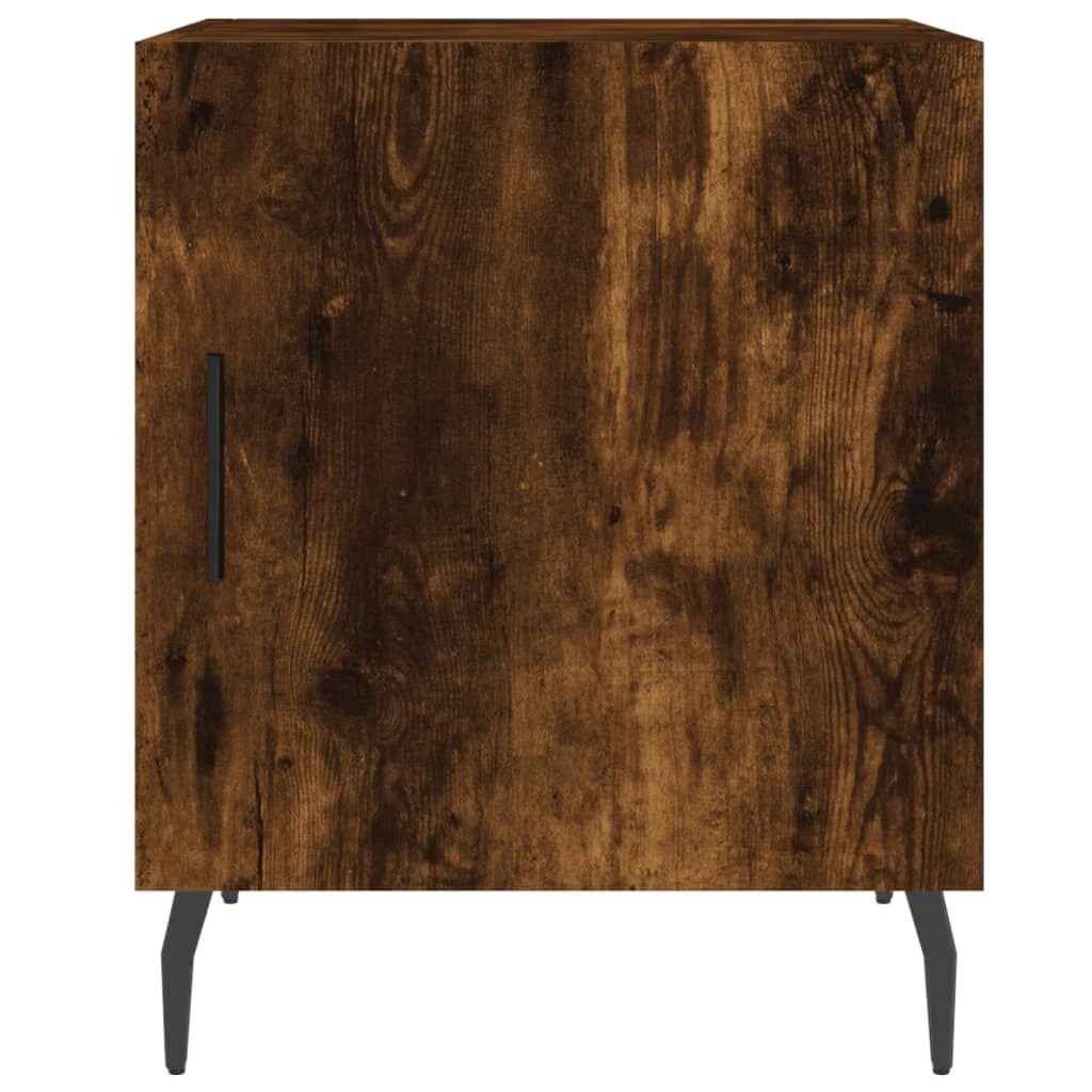 Sängbord 2 st rökfärgad ek 40x40x50 cm konstruerat trä