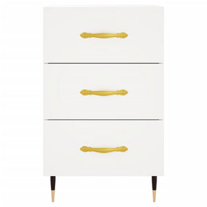 Sängbord vit 40x40x66 cm konstruerat trä