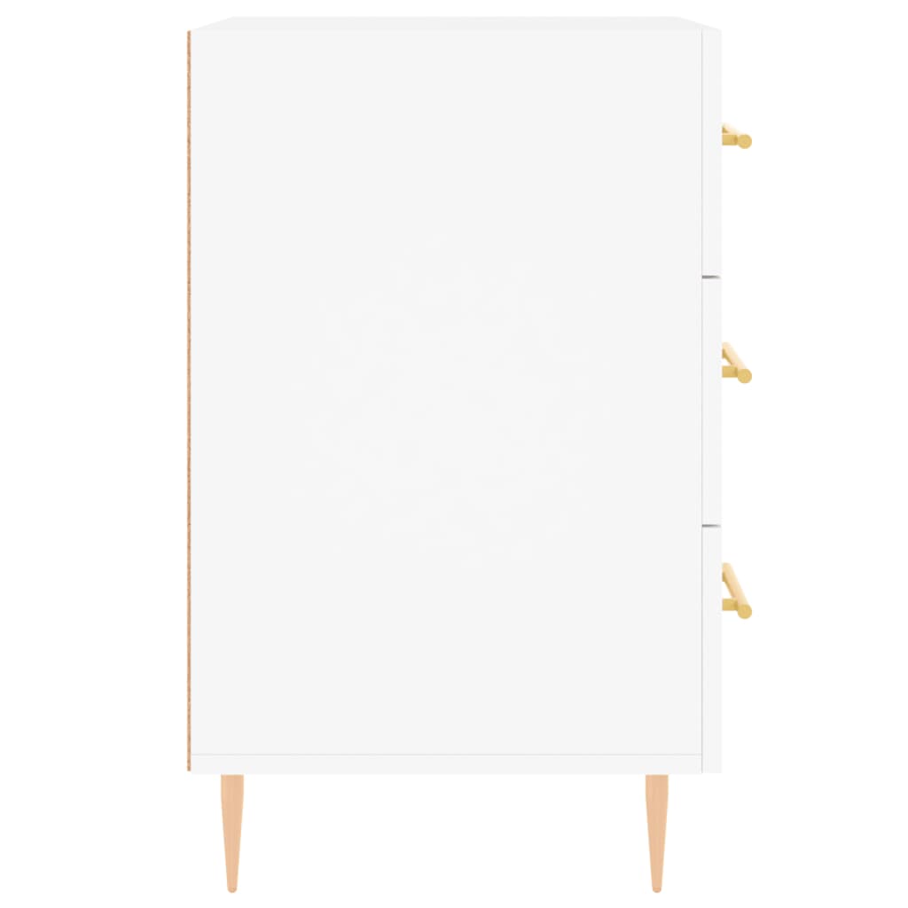 Sängbord vit 40x40x66 cm konstruerat trä