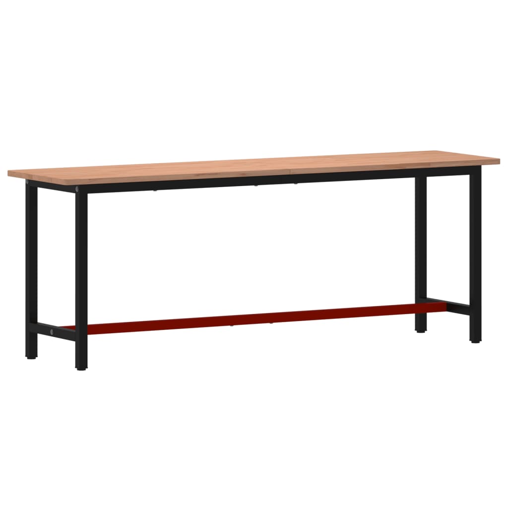 Arbetsbänk 220x55x81,5 cm massivt bokträ och metall