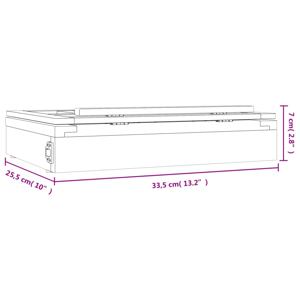 Bordstaffli med låda 33,5x25,5x7 cm massiv furu