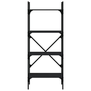 Bokhylla med 4 hyllplan svart 56x31,5x138,5 cm konstruerat trä