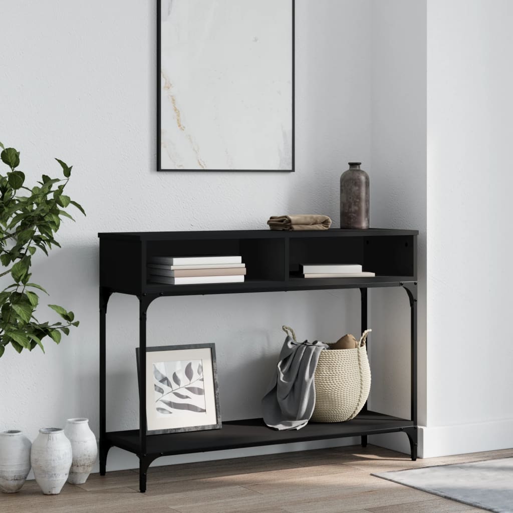 Konsolbord svart 100x30,5x75 cm konstruerat trä