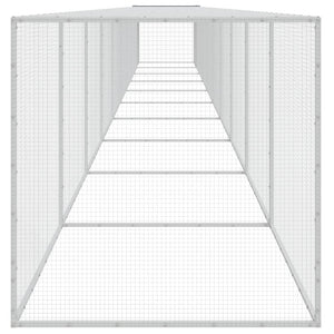 Hönsbur med tak ljusgrå 1003x98x90 cm galvaniserat stål