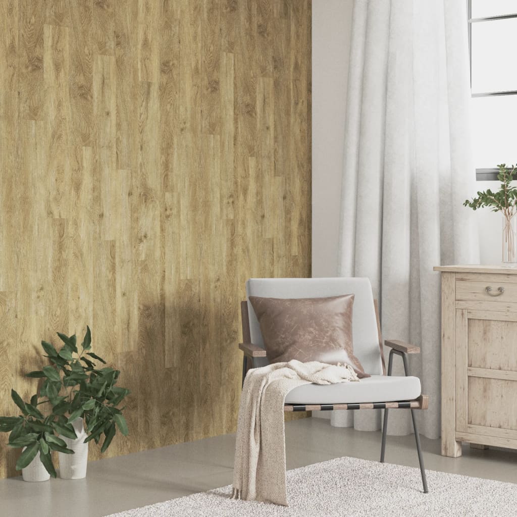Väggpaneler träimitation brun PVC 4,12 m²