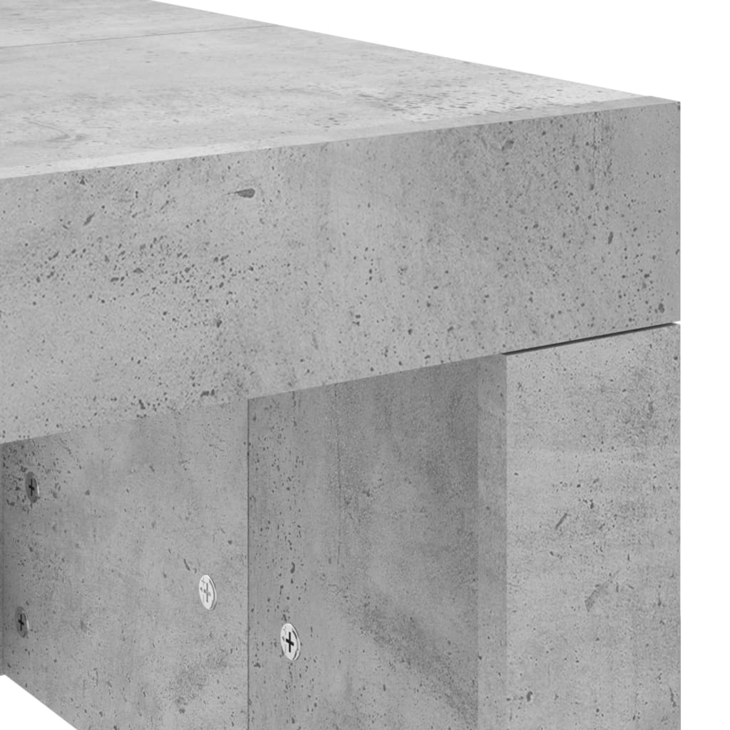 Soffbord betonggrå 102x50x36 cm konstruerat trä