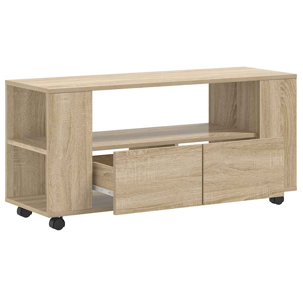 Tv-bänk sonoma-ek 102x34,5x43 cm konstruerat trä
