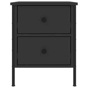 Sängbord 2 st svart 40x42x50 cm konstruerat trä