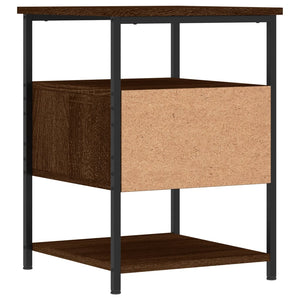 Sängbord 2 st brun ek 40x42x56 cm konstruerat trä