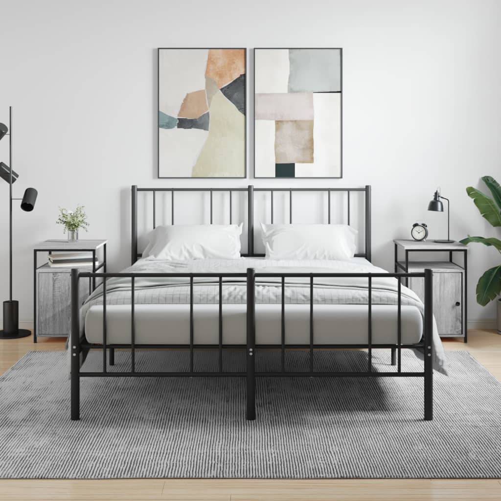 Sängbord 2 st grå sonoma 40x42x60 cm konstruerat trä