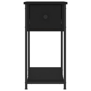 Sängbord svart 30x60x60 cm konstruerat trä