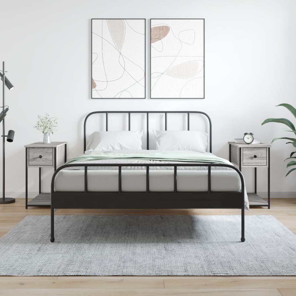 Sängbord 2 st grå sonoma 30x60x60 cm konstruerat trä