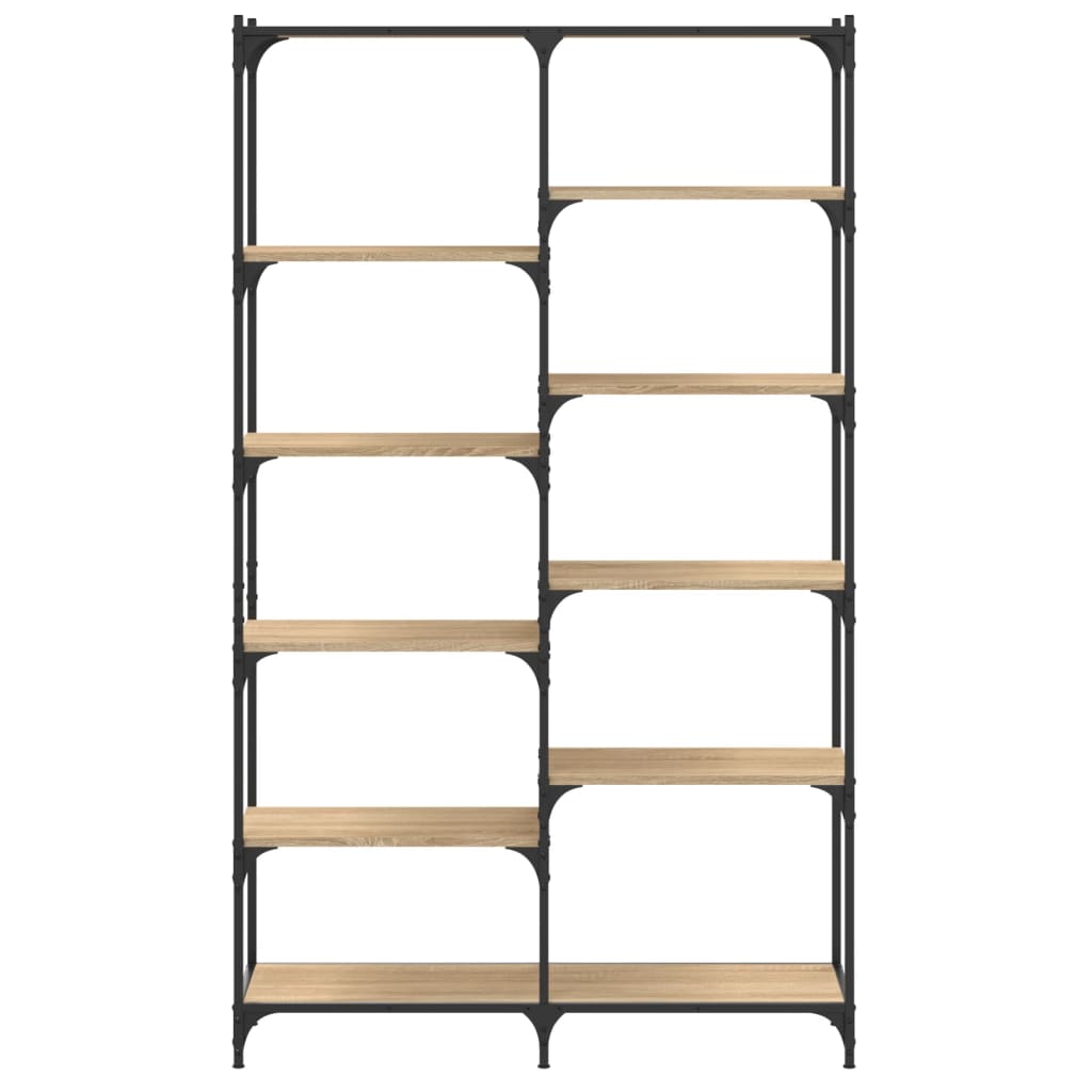 Bokhylla sonoma-ek 100x32x170 cm konstruerat trä och järn