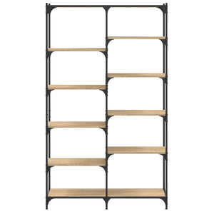 Bokhylla sonoma-ek 100x32x170 cm konstruerat trä och järn