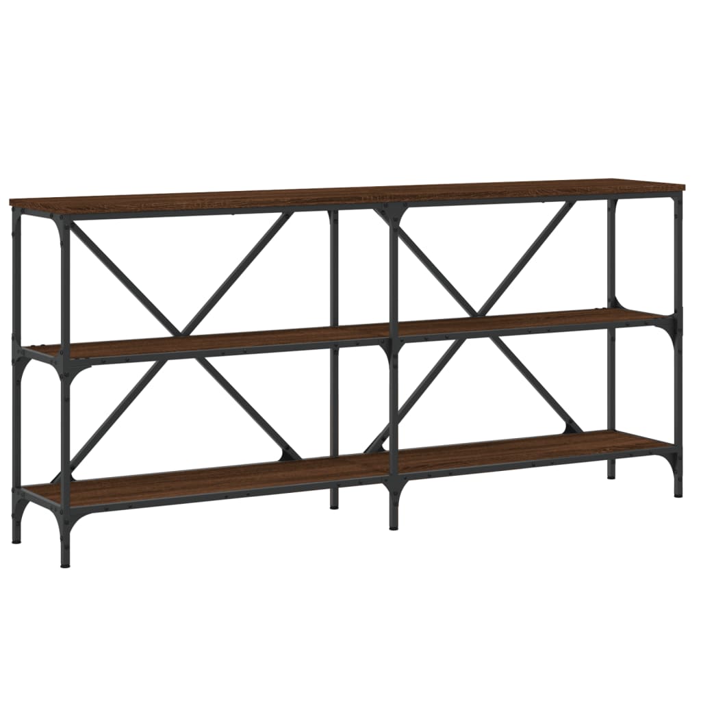 Konsolbord brun ek 160x30x75 cm konstruerat trä och järn