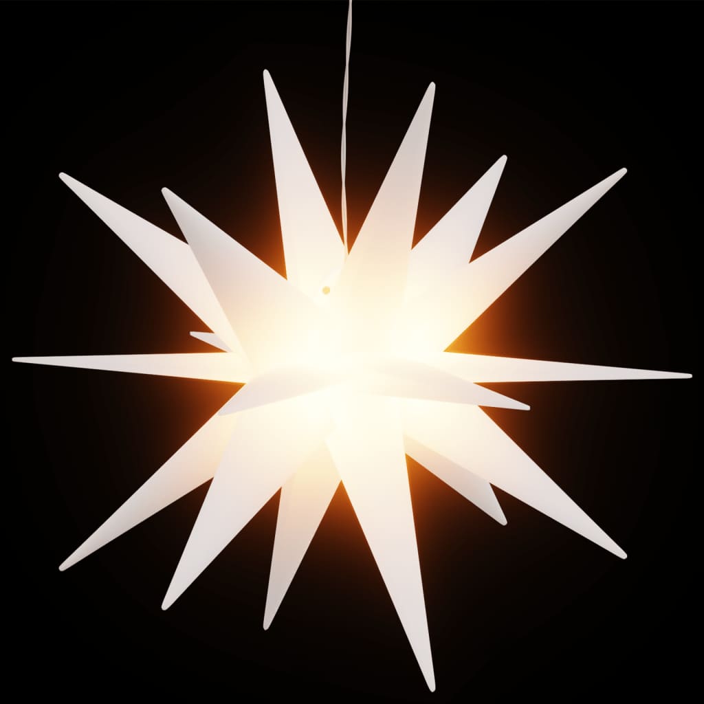 Stjärnor med LED-belysning 3 st vikbar vit 100 cm